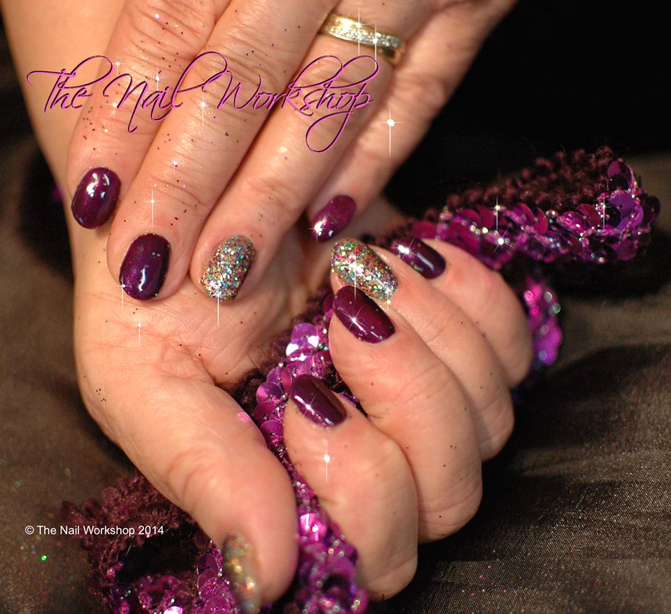 Gelish Night Reflection Purple with Glitter New Years Eve